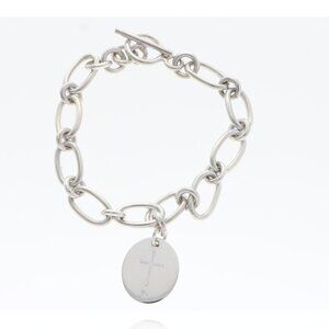 James Avery Chain Charm Bracelet Cross Pendant Toggle 7"